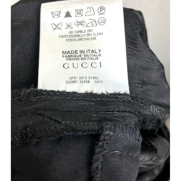 44 Women’s Gucci black floral brocade low waist slim leg skinny pants black - Picture 5 of 5